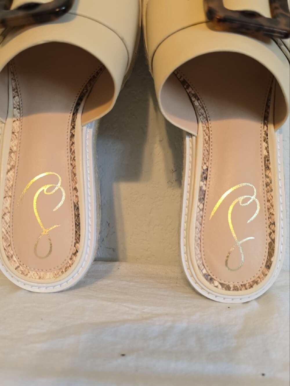 Sam Edelman "Livi Sand Leather" Espadrille Wedge W/Tortoise Buckle Size 7.5 NWOT - Picture 8 of 16